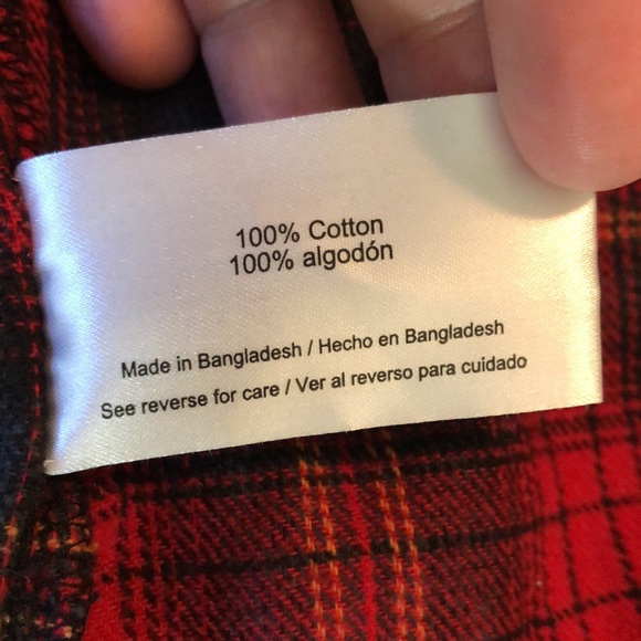 WOOLRICH size XL Classic plaid BARN CHORE shirt Soft 100% cotton Red Gray Button - Picture 13 of 15